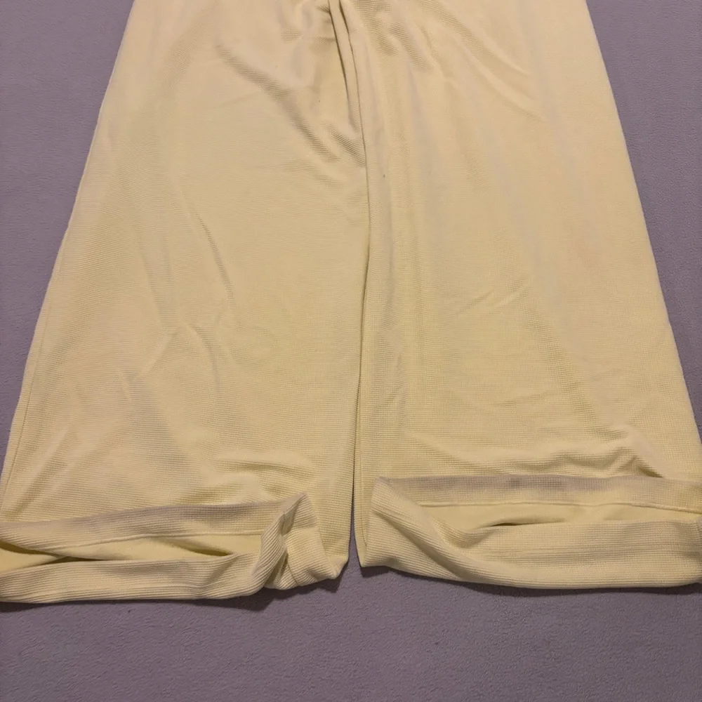 Gymshark‎ Sweatpants Size XS Yellow Waffle Wide Leg Drawstrings Gym Workout - Picture 8 of 8